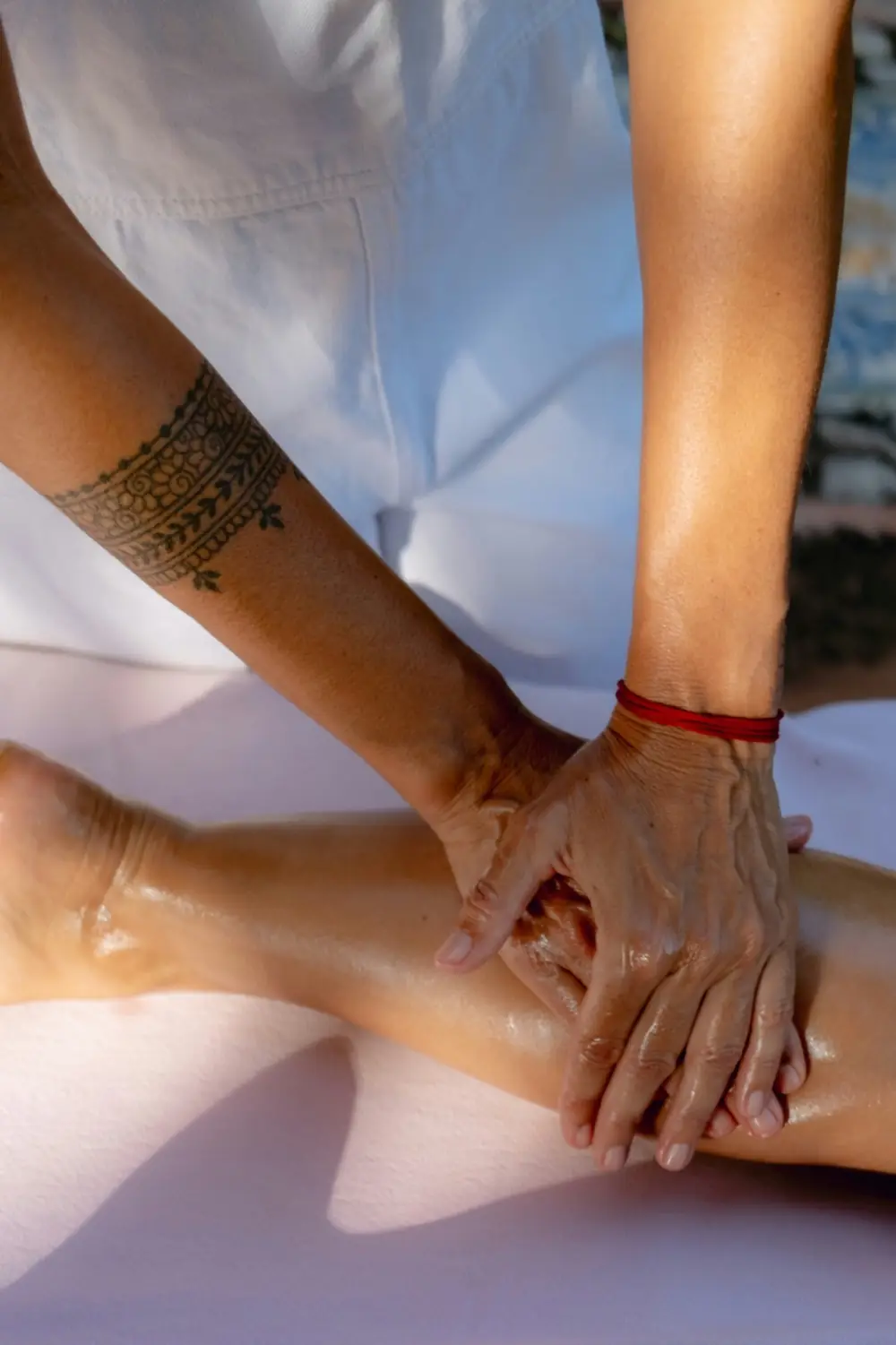 Lymphatic drainage massage session